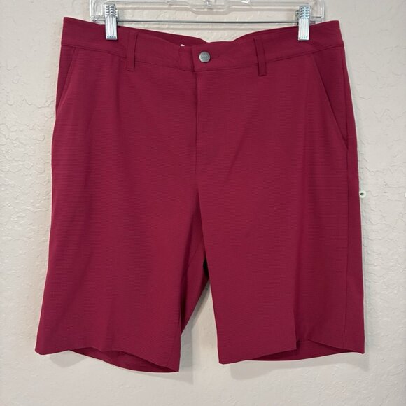 Adidas Heat Ready Shorts NEW Mens 32 Burgundy 40 SPF Pockets Golf Resort Preppy - Picture 3 of 9
